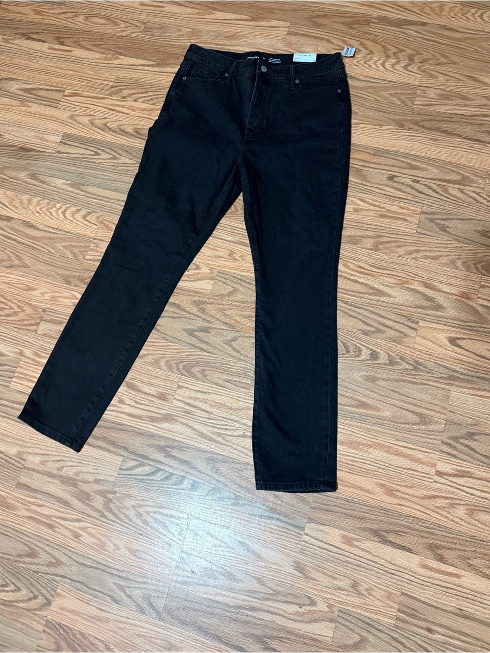 Old Navy Pop Icon Skinny Jeans Womens Black Distressed High Rise size 10